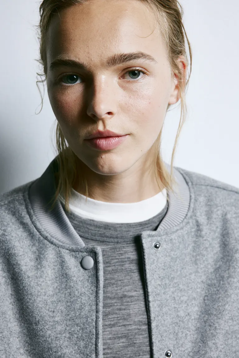 

Бомбер из фетровой ткани H&M, серый