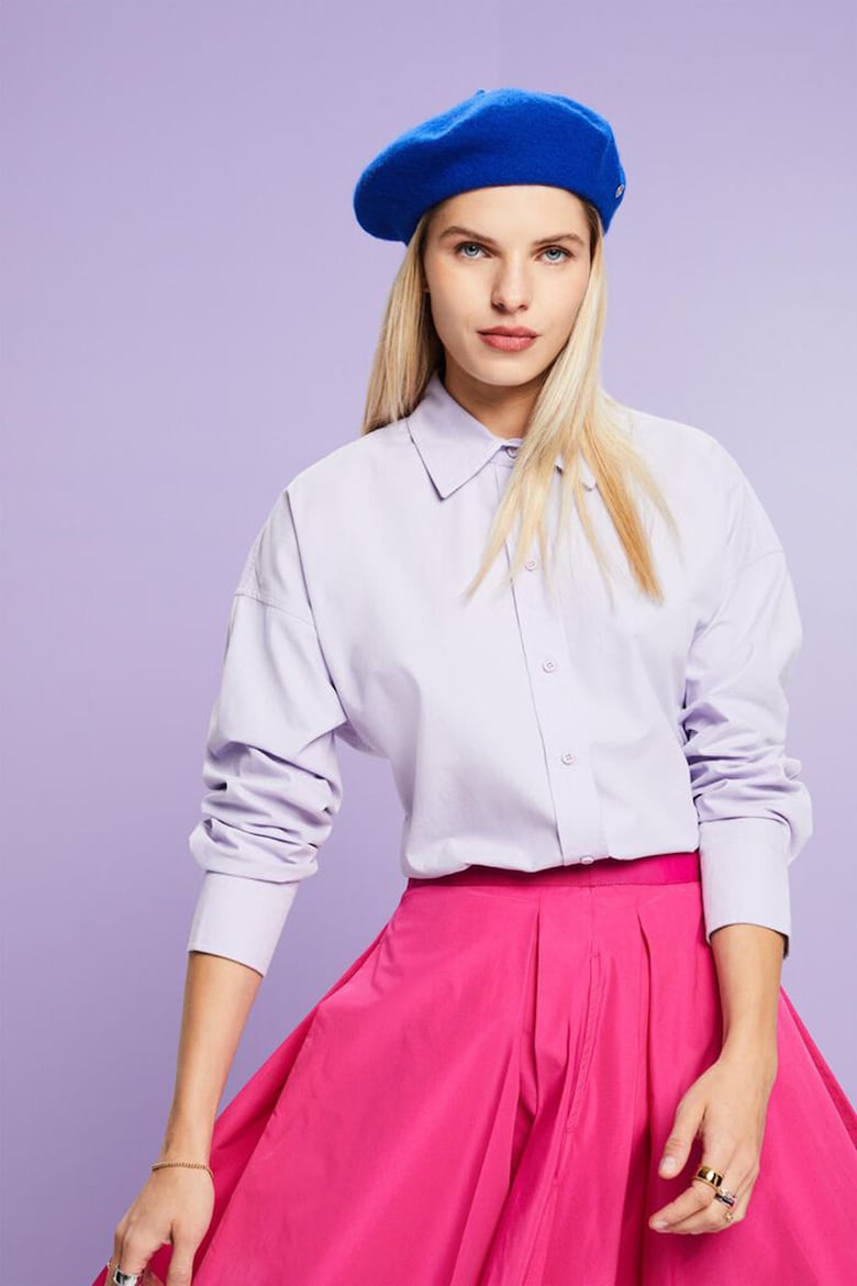 Свободная рубашка из поплина Esprit, фиолетовый длинная свободная рубашка из хлопка esprit белый