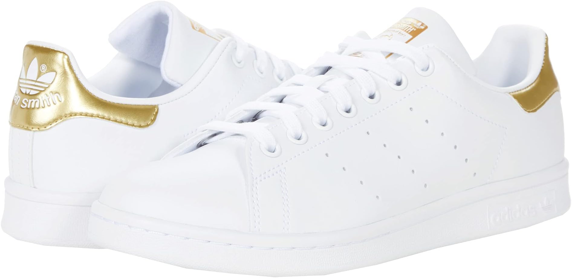 Кроссовки Stan Smith adidas, цвет Footwear White/Footwear White/Gold Metallic 1