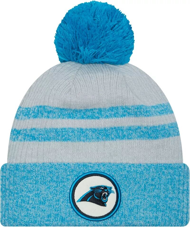 

Мужская серая вязаная шапка New Era Carolina Panthers с нашивками