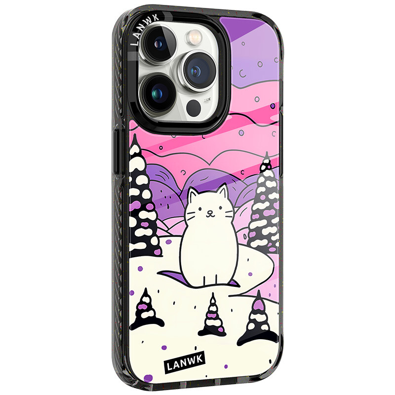 

Чехол для телефона Lanwk, Pink-purple cat