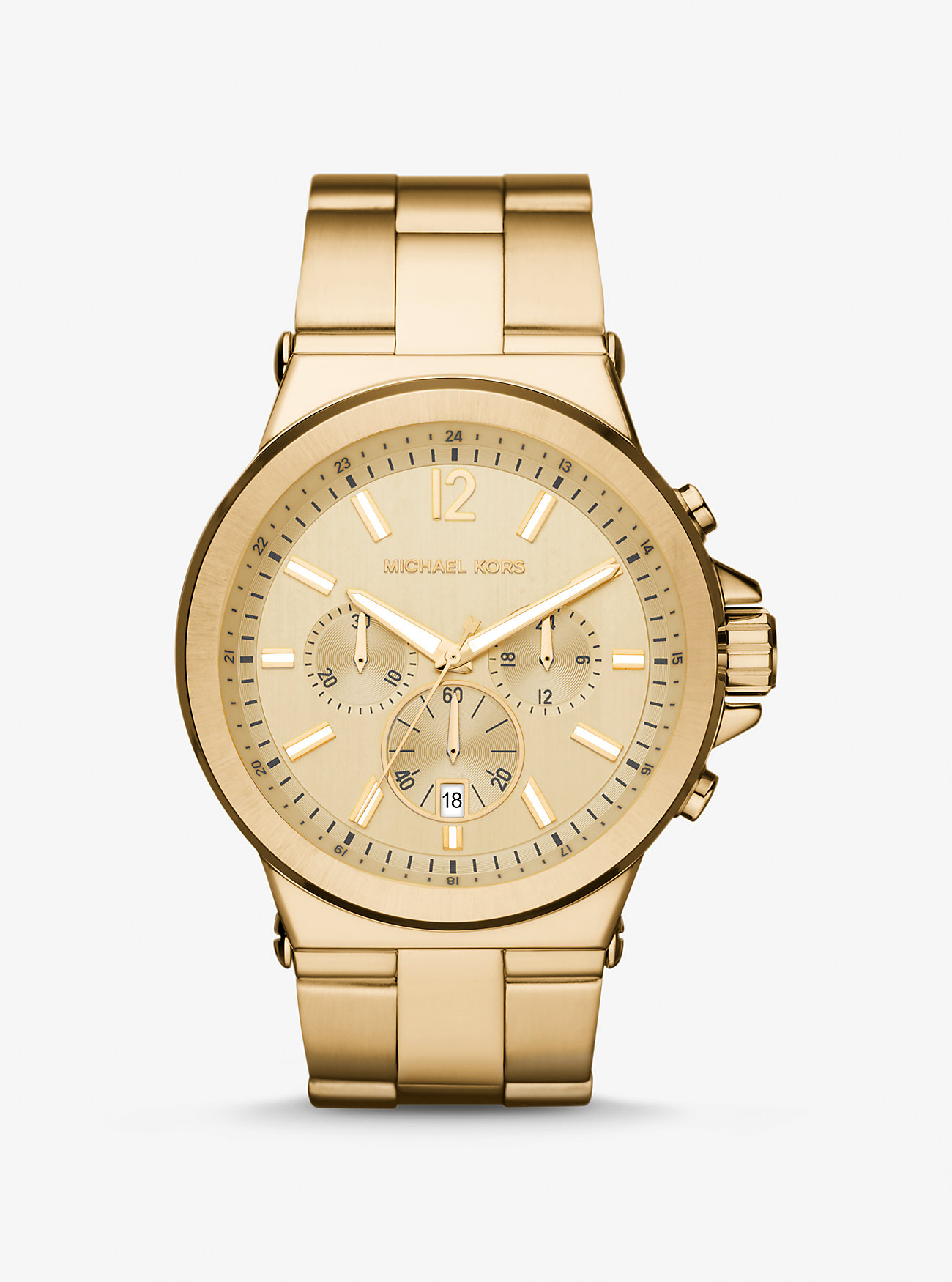 цена Крупногабаритные золотистые часы Dylan Michael Kors, серебряный