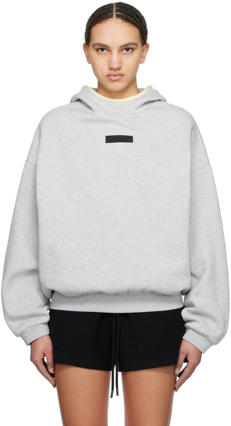 

Серый худи с нашивками Fear Of God Essentials, цвет Light heather grey