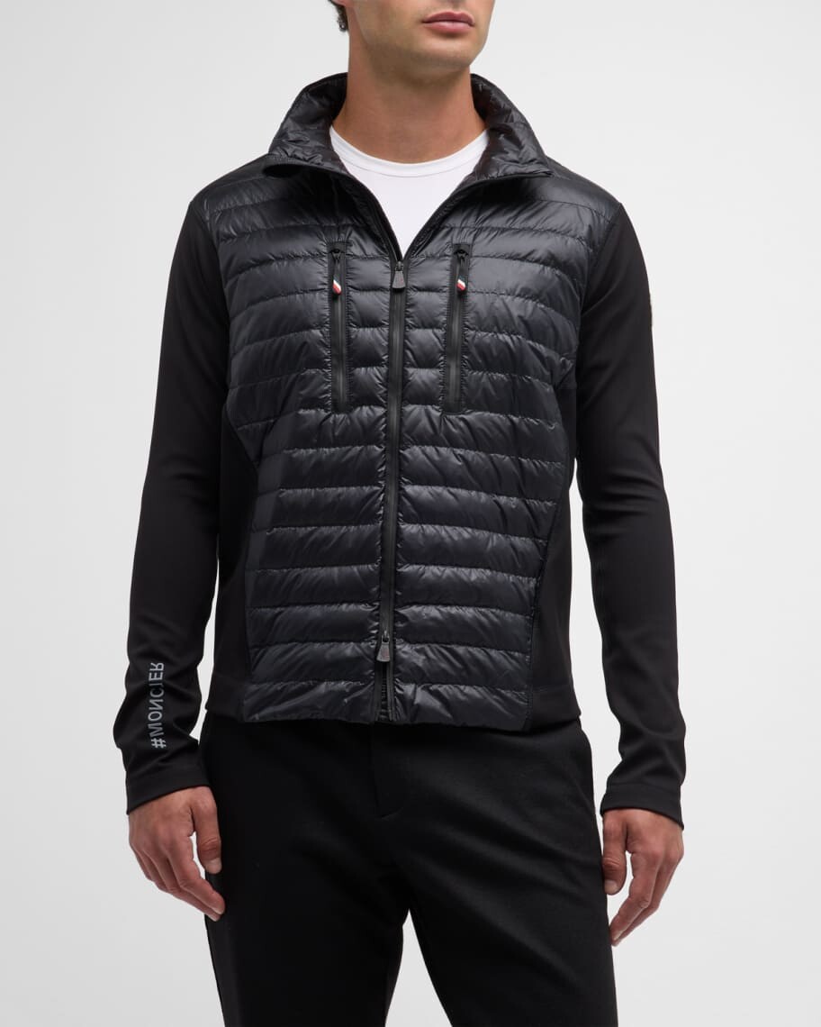 

Мужская спортивная трикотажная комбинированная куртка на пуху Moncler Grenoble, Черный