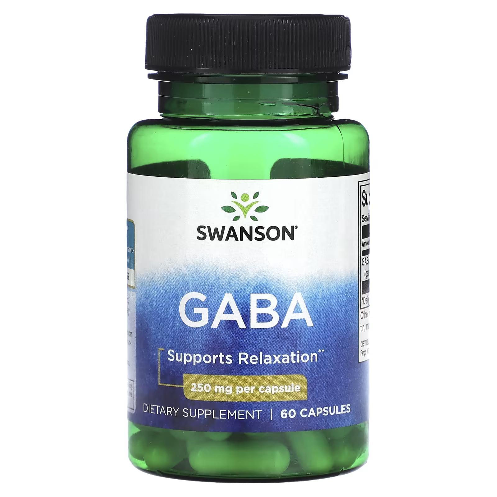 swanson габа 250 мг 60 капсул Пищевая добавка Габа Swanson, 60 капсул