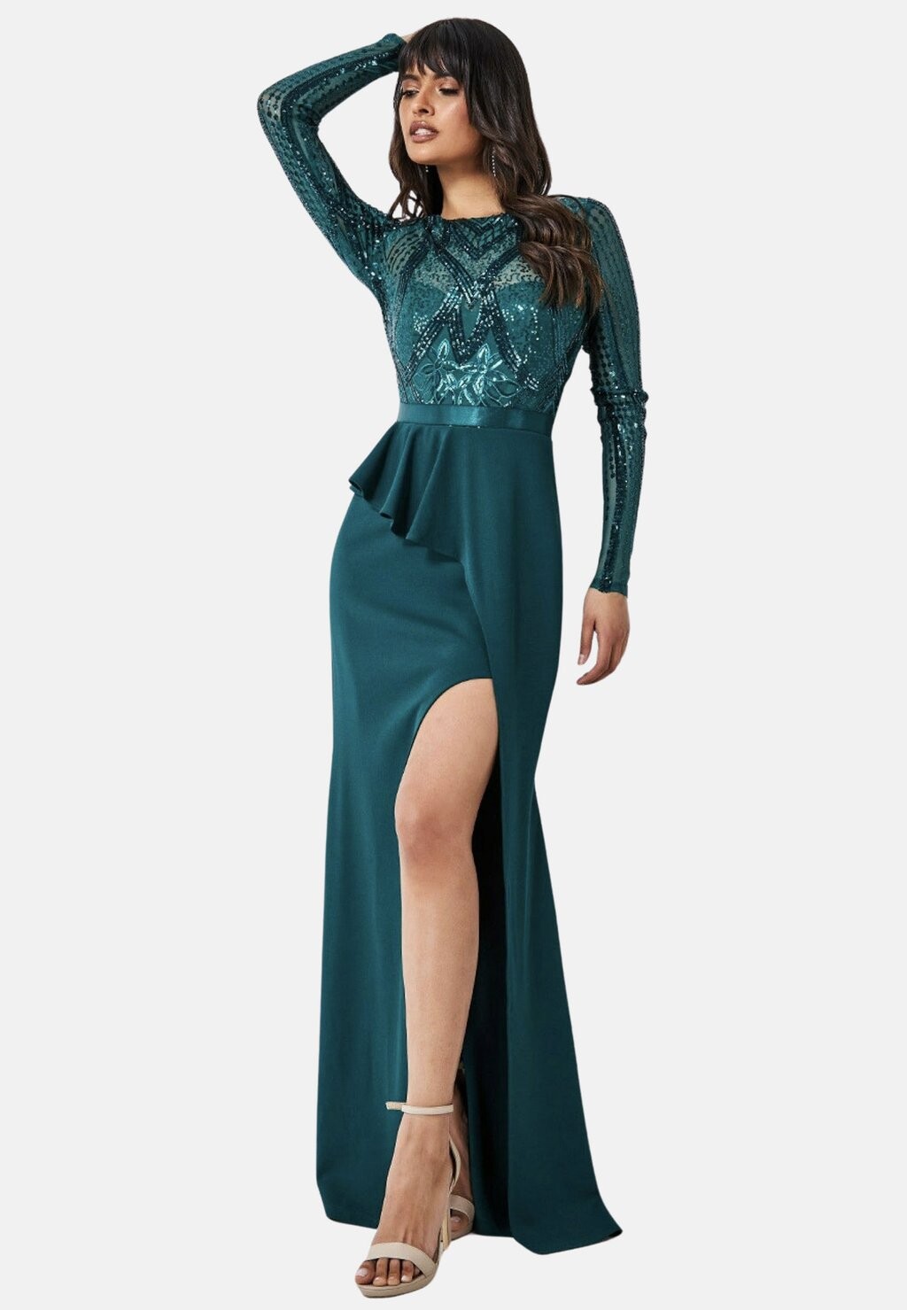 

Одежда для торжеств SEQUIN BODICE WITH FRONT Goddiva, темно-зеленый