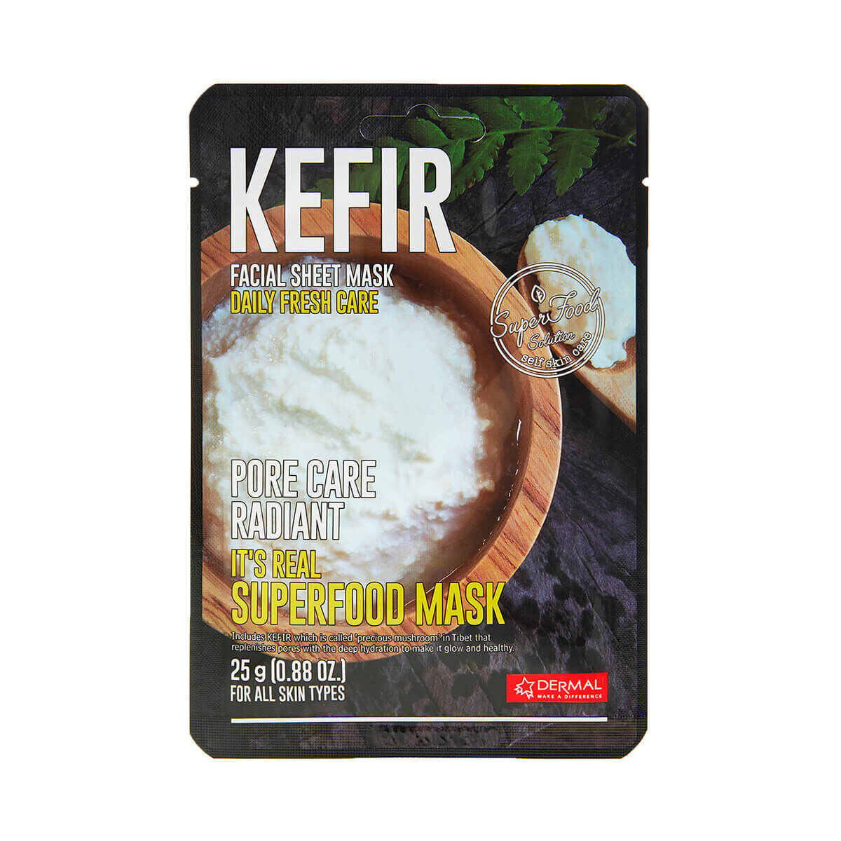 

Успокаивающая маска для лица в пластинах Dermal It'S Real Superfood Mask, 25 мл