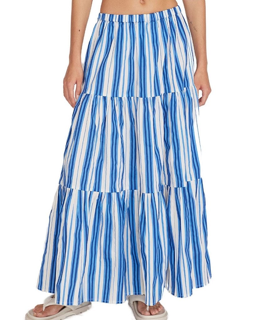 SOLID & STRIPED Многоярусная прикрывающая юбка Addison, синий