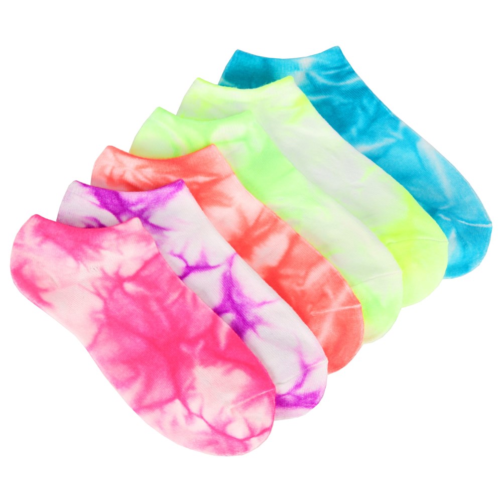 цена Набор из 6 женских носков-невидимок Sof Sole, цвет tie dye florescent