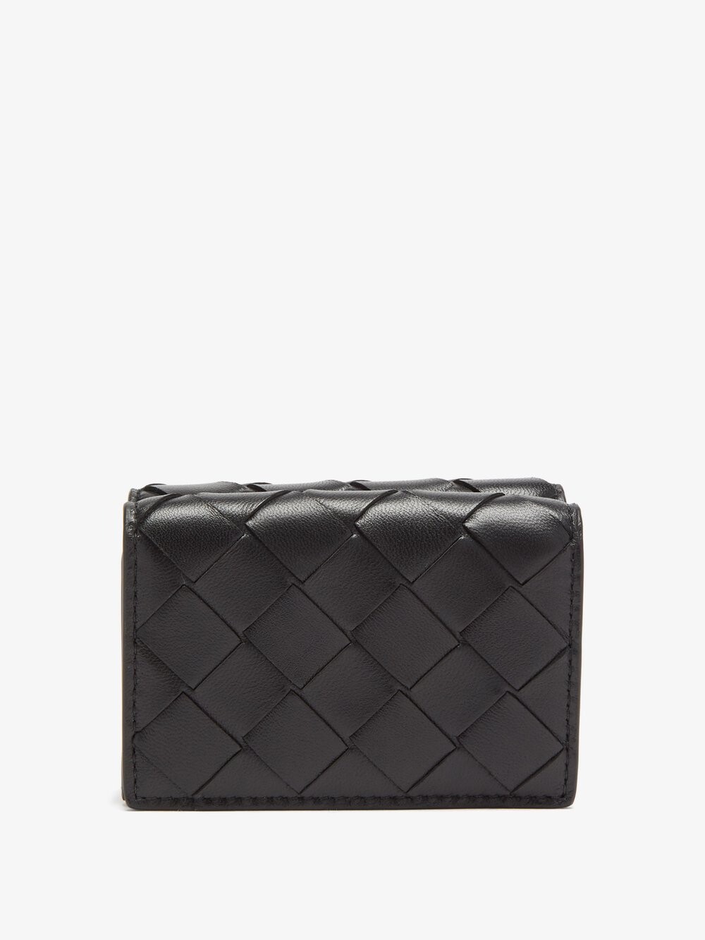 

Кошелек двойного сложения из кожи intrecciato Bottega Veneta, черный