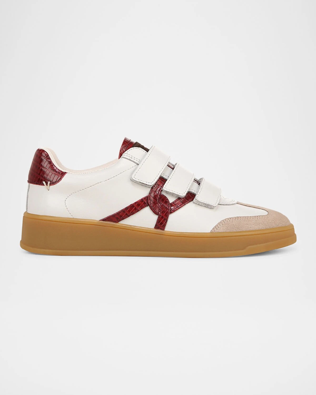 

Кроссовки Reagan из смешанной кожи с тройной фиксацией Veronica Beard, цвет Lily White/Wine Leather