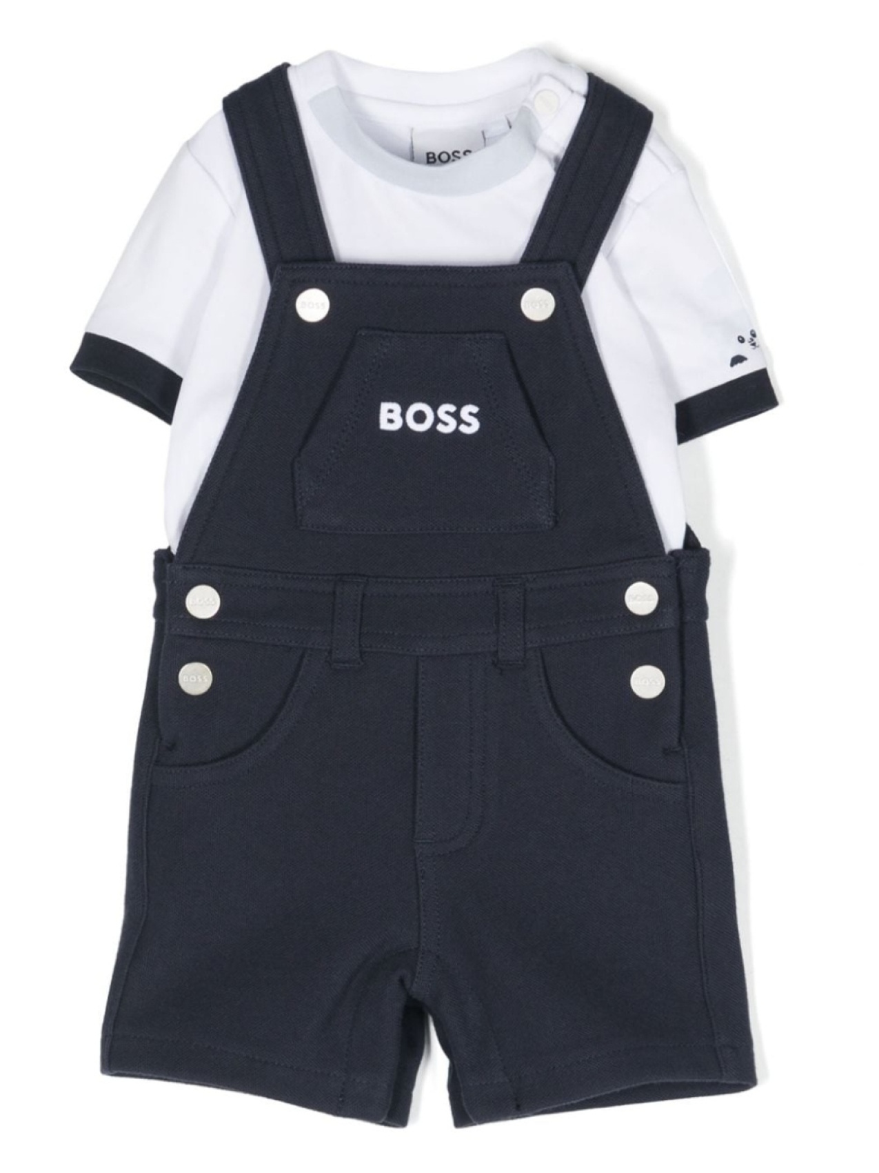 

BOSS Kidswear комбинезон с логотипом, белый