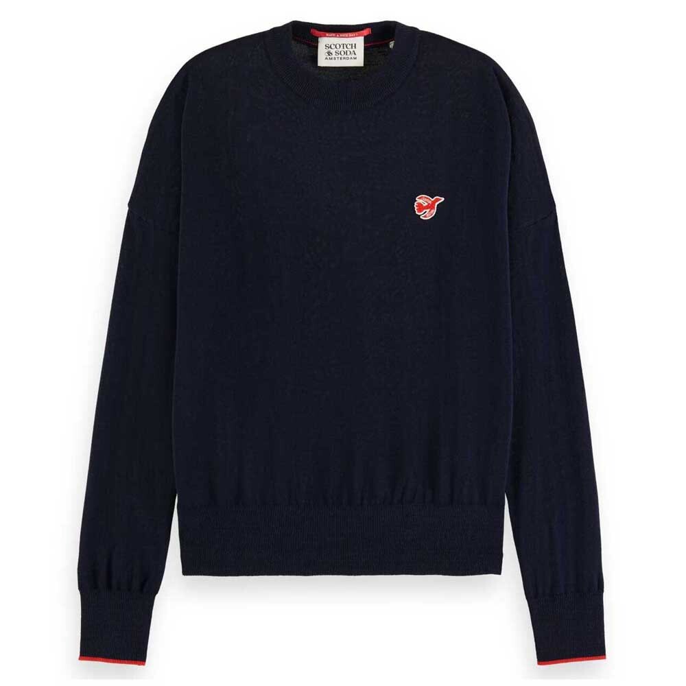 

Свитер Scotch & Soda The Free Spirit Peace Bird Crew Neck, синий
