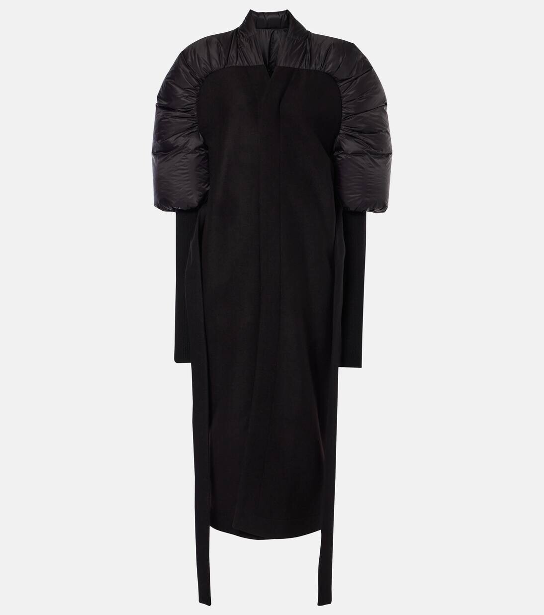 

Пальто шерстяное с пуховыми вставками Duvetina Rick Owens, черный
