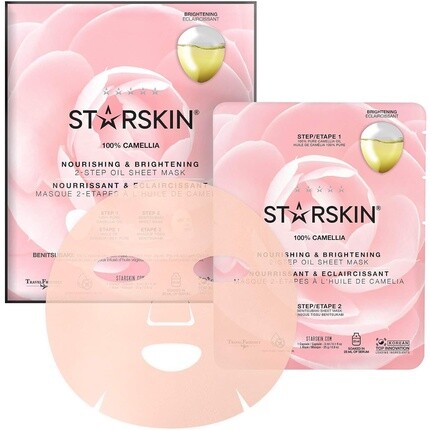 

STARSKIN Camellia 2-Step Oil тканевая маска, питающая и осветляющая