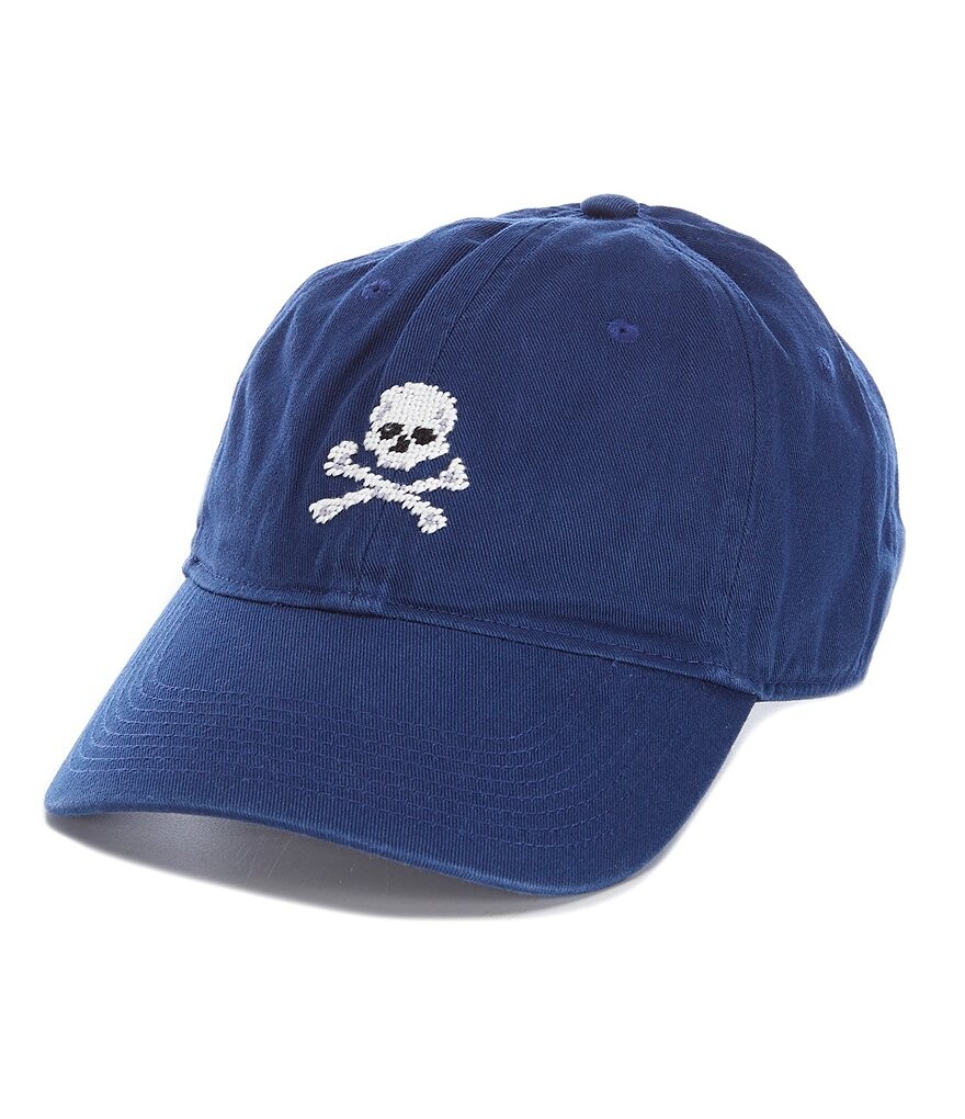 

Бейсбольная кепка Smathers & Branson с вышивкой Jolly Roger, синий
