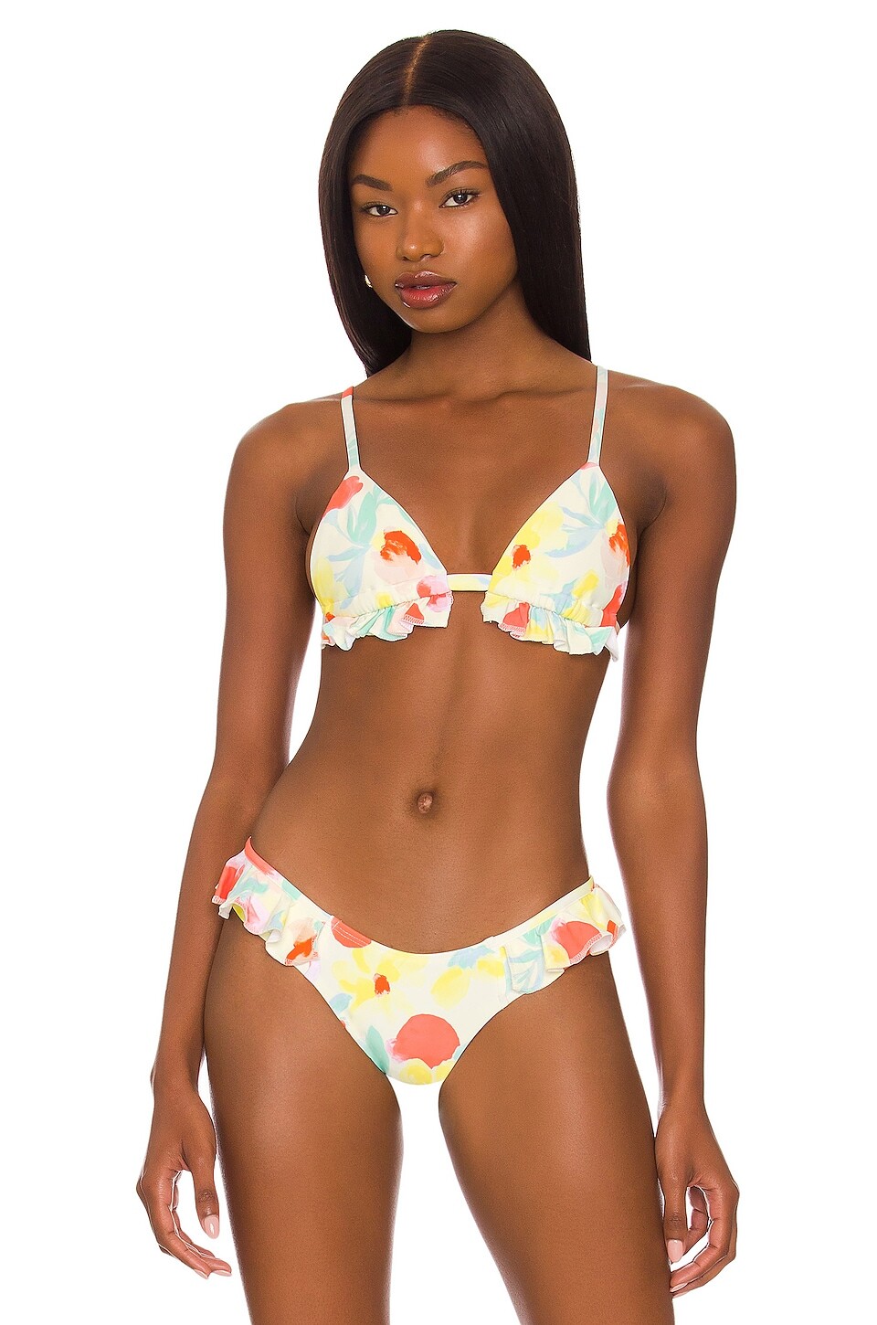 

Топ бикини Montce Swim Ruffle Triangle, цвет Helena Floral