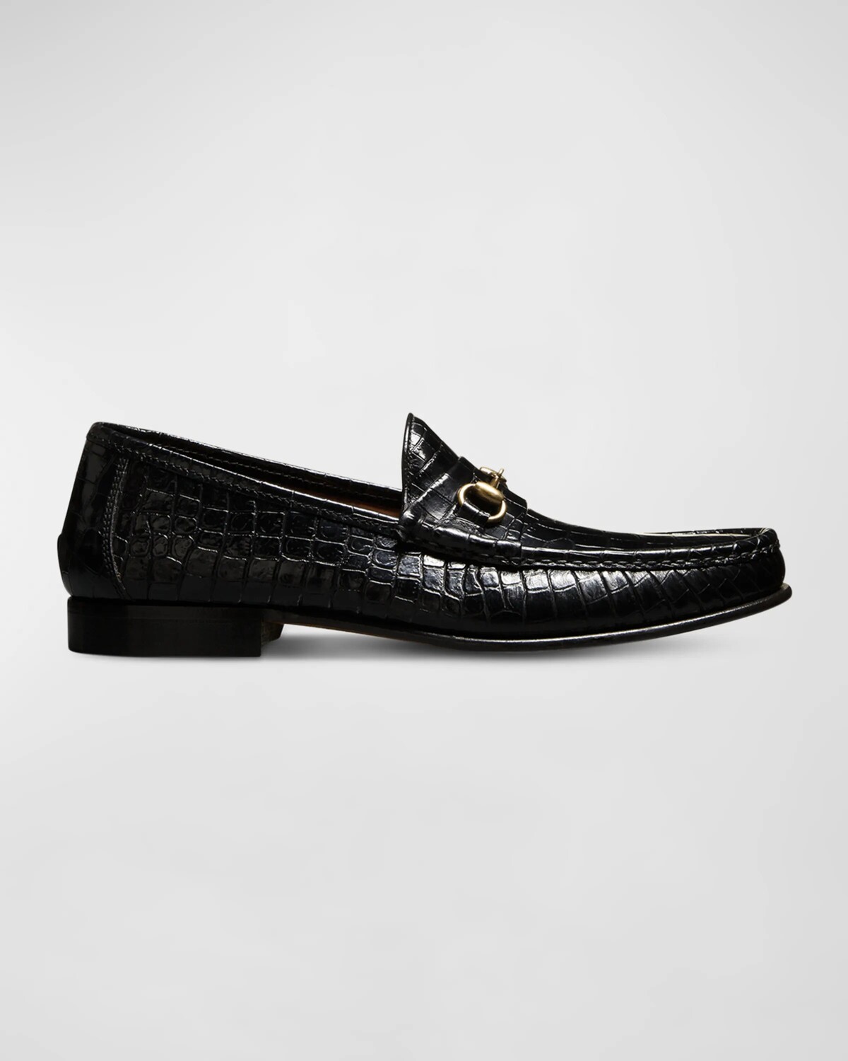 

Мужские итальянские лоферы Verona II с тиснением под крокодила Allen Edmonds, цвет Black