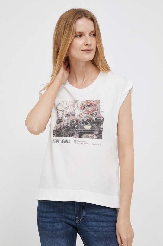 

Хлопковая футболка Coraline Pepe Jeans, бежевый