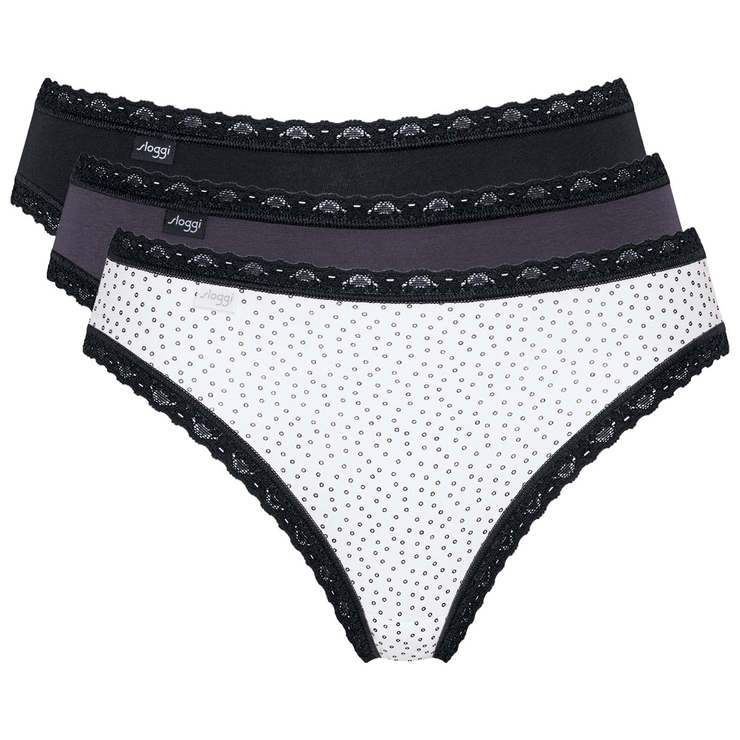 

Трусы Sloggi 3er Pack, цвет Schwarz, Grau, Weiß