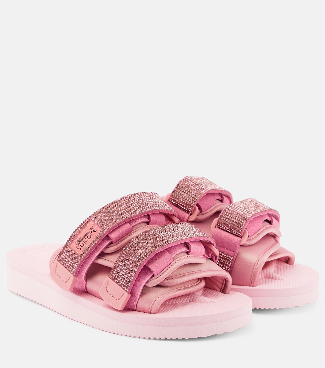 

Декорированные шлепанцы X Suicoke Moto Blumarine, розовый