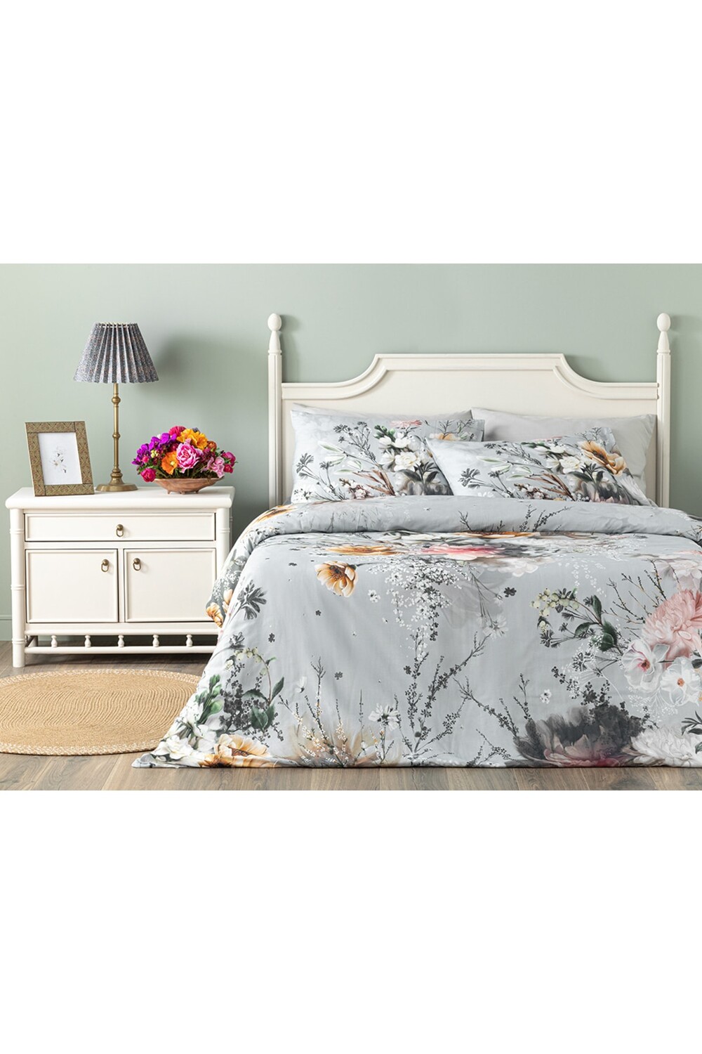 

Комплект пододеяльников English Home Flower Heaven с цифровым принтом, серый