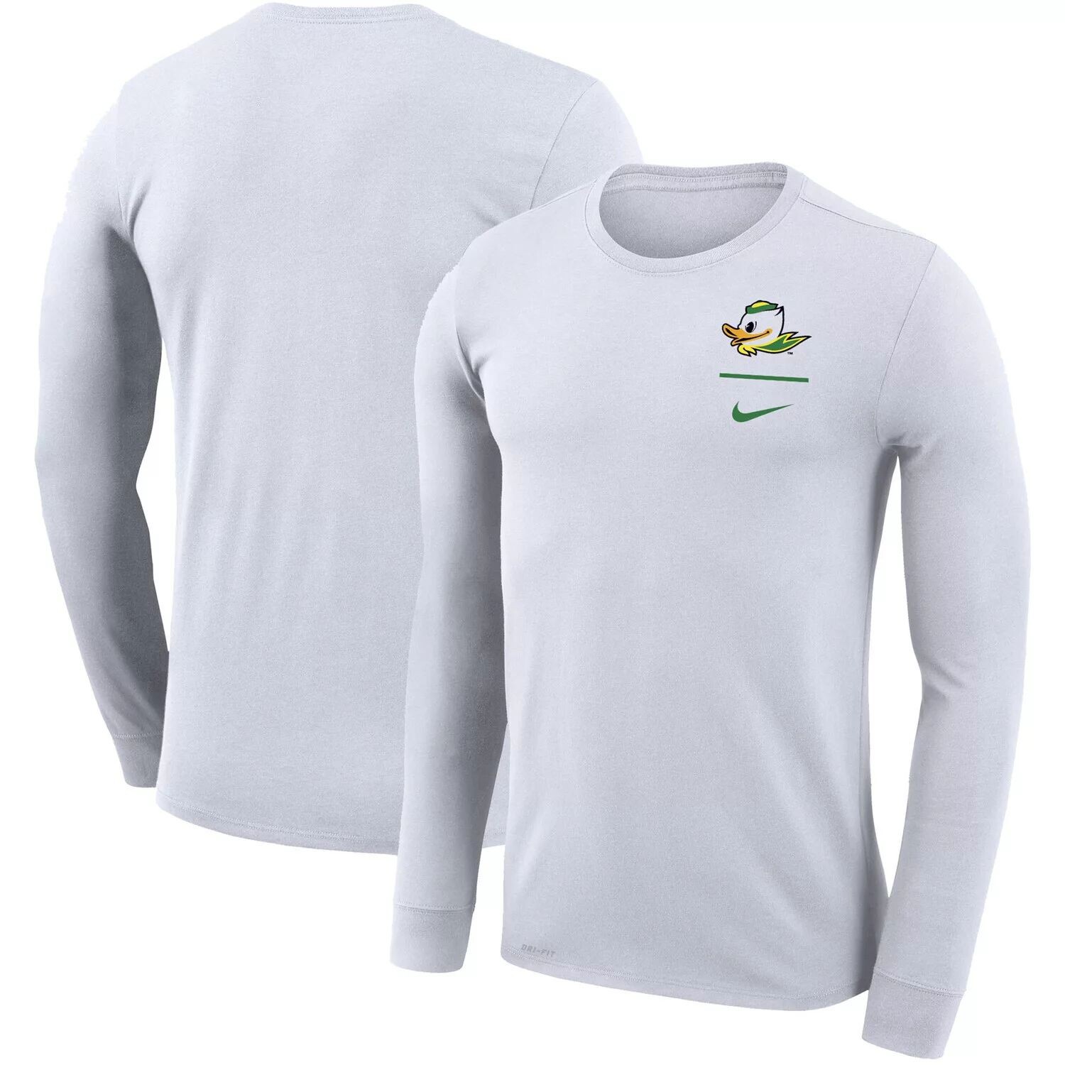 

Мужская футболка с длинным рукавом White Oregon Ducks Logo Stack Legend Performance Nike