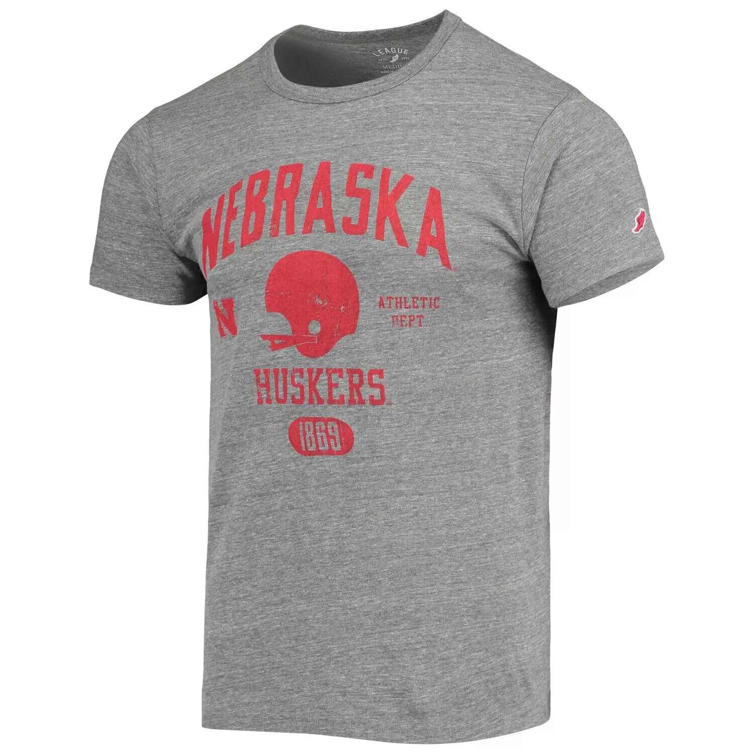

Мужская лига студенческая одежда Серая футболка Nebraska Huskers Football Locker Victory Falls Tri-Blend, Серый