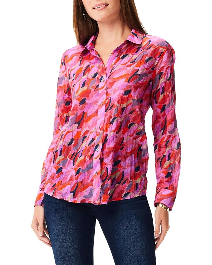 

Рубашка NIC+ZOE Petal Splash Crinkle Shirt, розовый