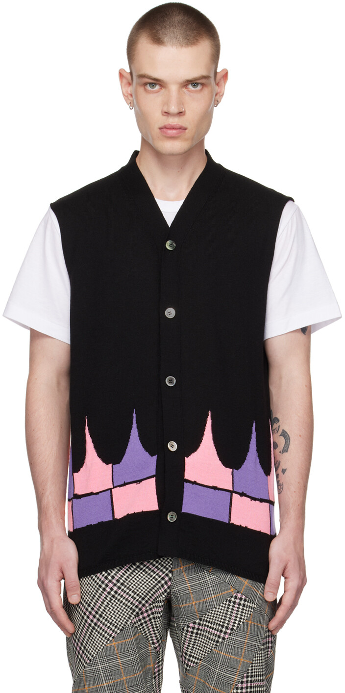 

Черный жилет с графическим рисунком Comme des Garçons