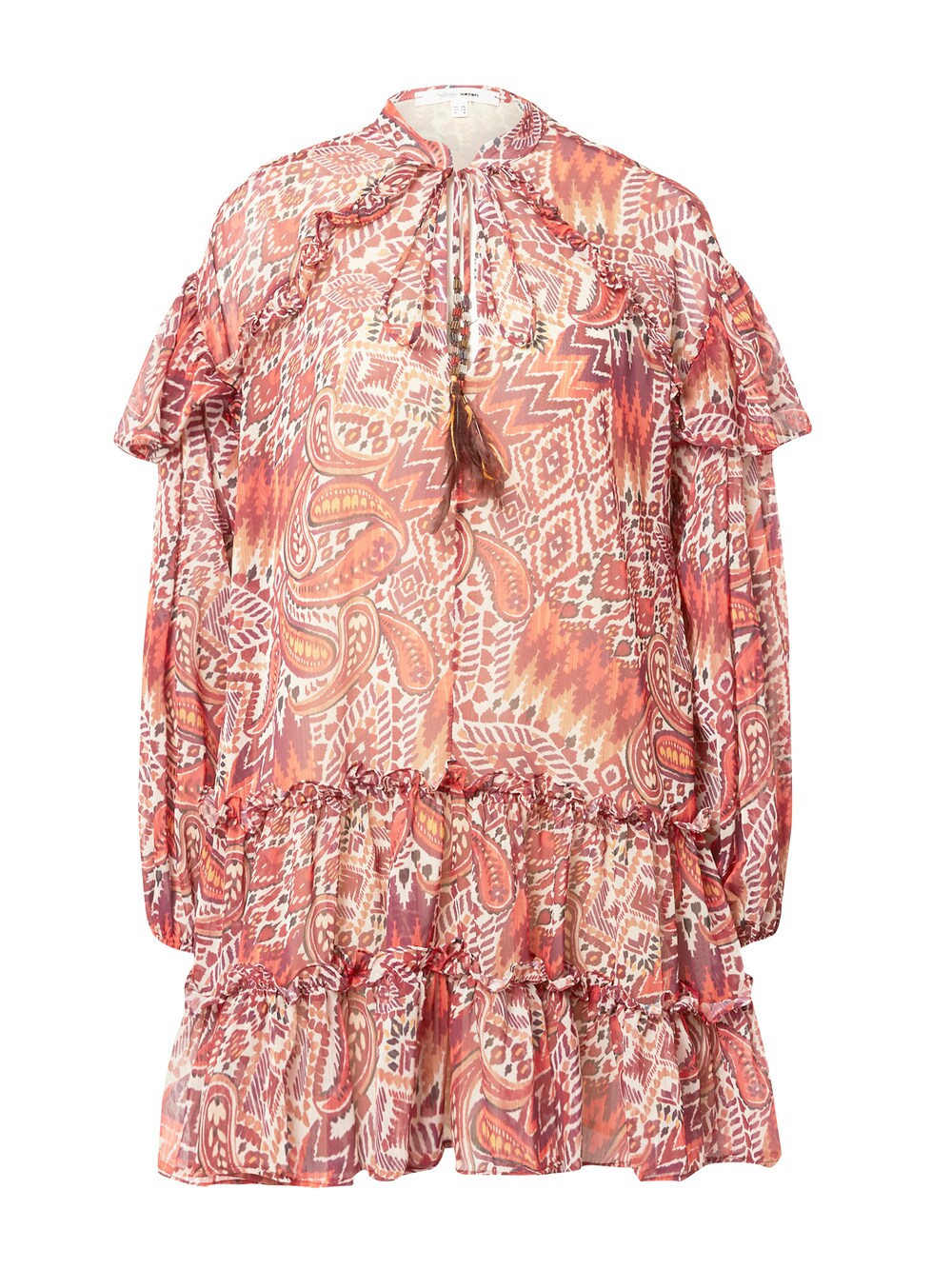 Рубашка-платье Koton, фуксия/светло-розовый