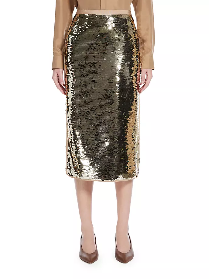 

Юбка-карандаш с пайетками Weekend Max Mara, цвет camel