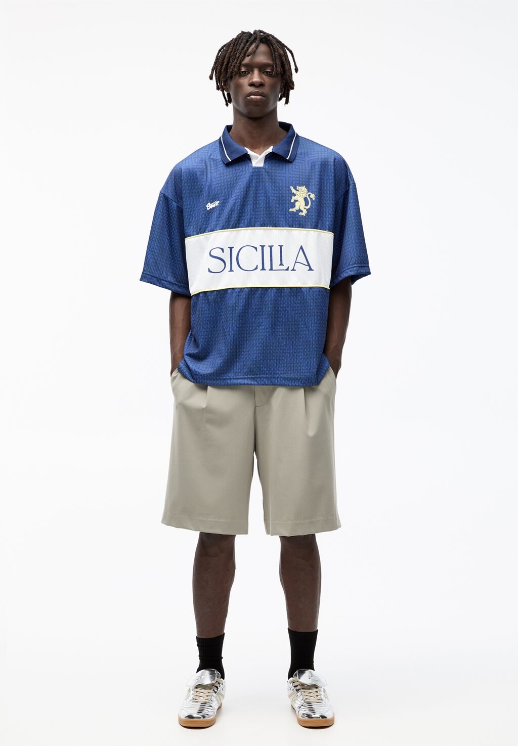 

Рубашка поло SICILY BOXY FOOTBALL PULL&BEAR, синий