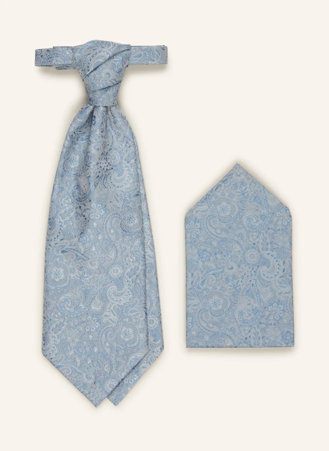 Комплект: галстук и нагрудный платок Wilvorst, синий