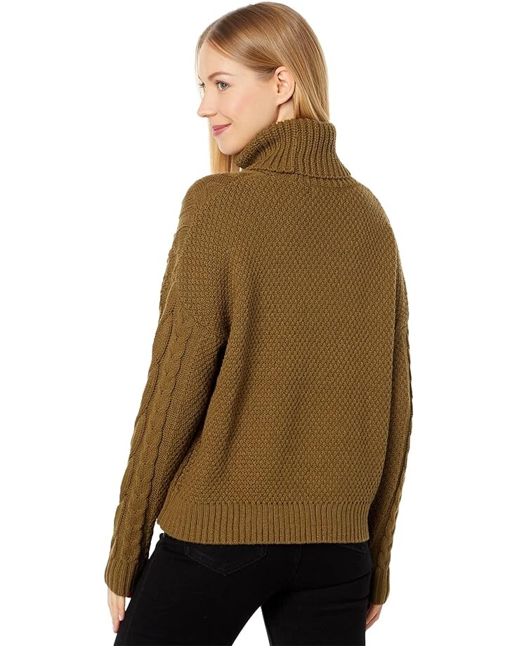 Свитер Madewell Capri Cotton Cable Turtleneck, цвет Golden Spinach