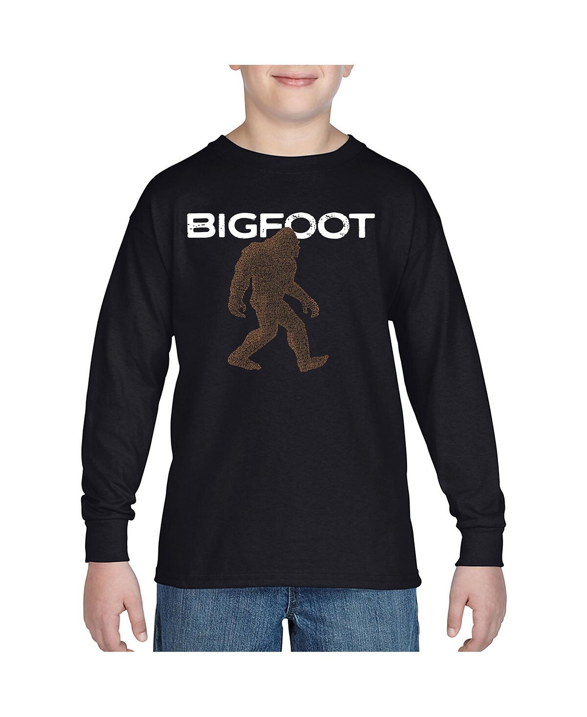 

Bigfoot — детская футболка с длинными рукавами и надписью Word Art для мальчиков LA Pop Art