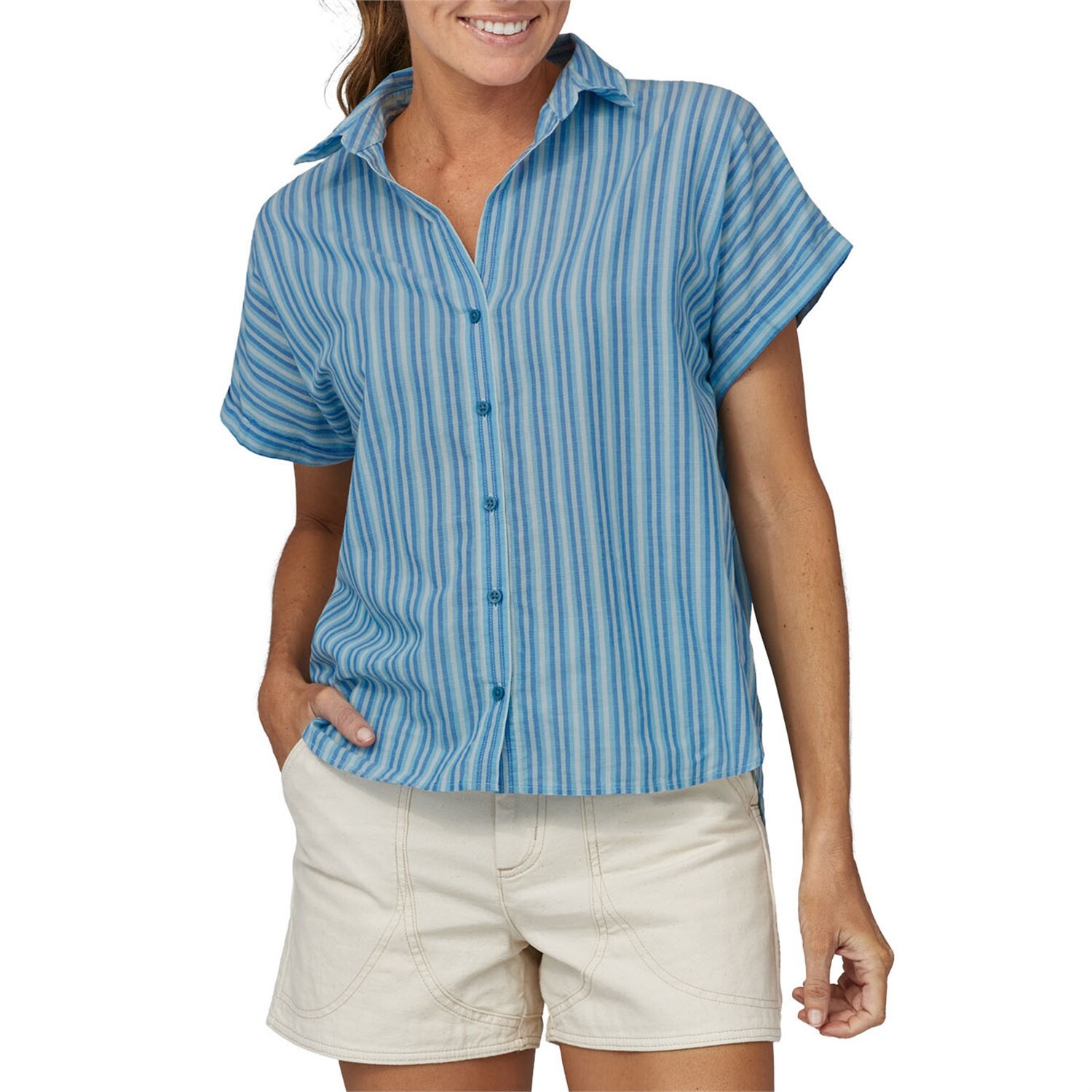 

Рубашка Patagonia Lightweight A/C, цвет Good Times: Steam Blue