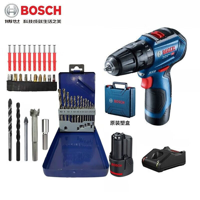 Дрель аккумуляторная Bosch GSB12V-30 + набор насадок, аккумулятор, зарядное устрйоство