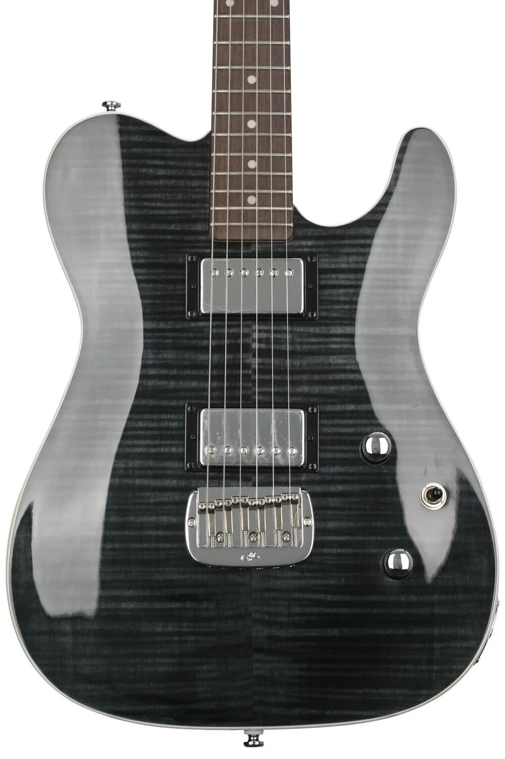 

Электрогитара G&L Tribute ASAT Deluxe с резным верхом - транс-черный, с накладкой из индийского палисандра