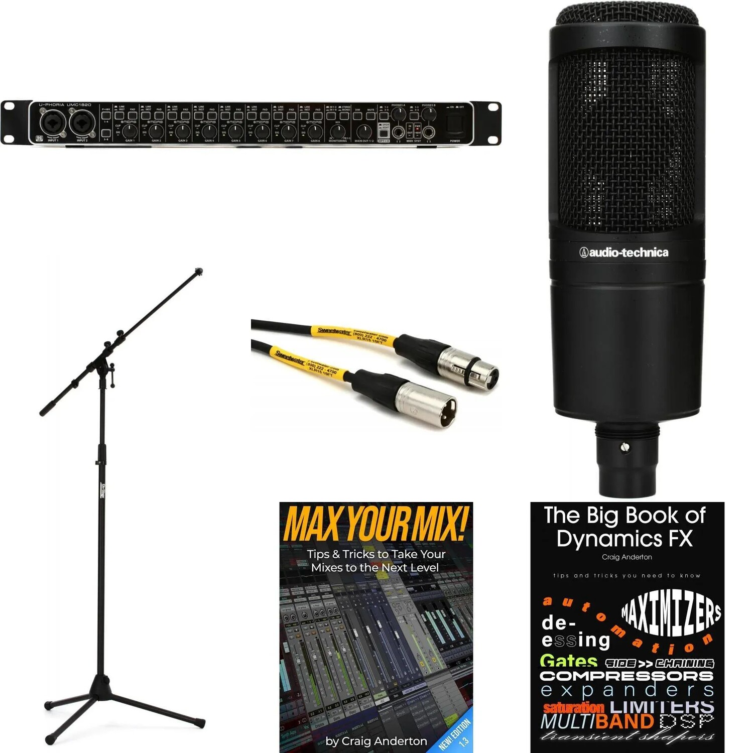 

Комплект электронной книги с аудиоинтерфейсом USB Behringer U-Phoria UMC1820 и микрофоном Audio-Technica AT2020