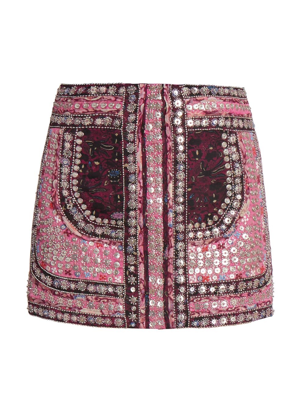 

Шелковая мини-юбка с украшением Oneila Isabel Marant, фуксия