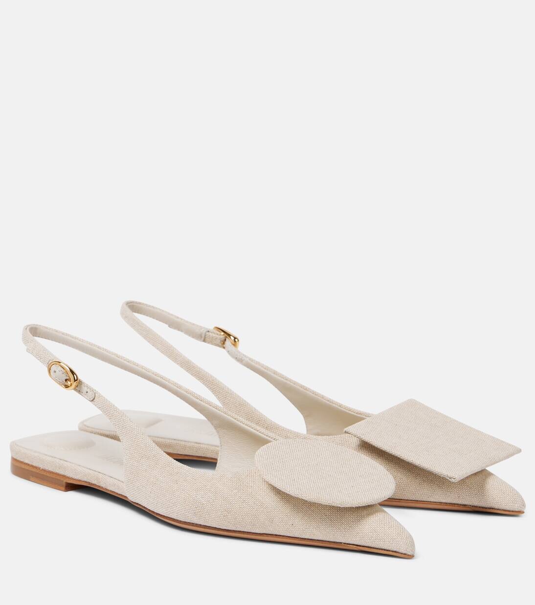 

Холщовые балетки Les Slingbacks Duelo Plates Jacquemus, цвет light greige