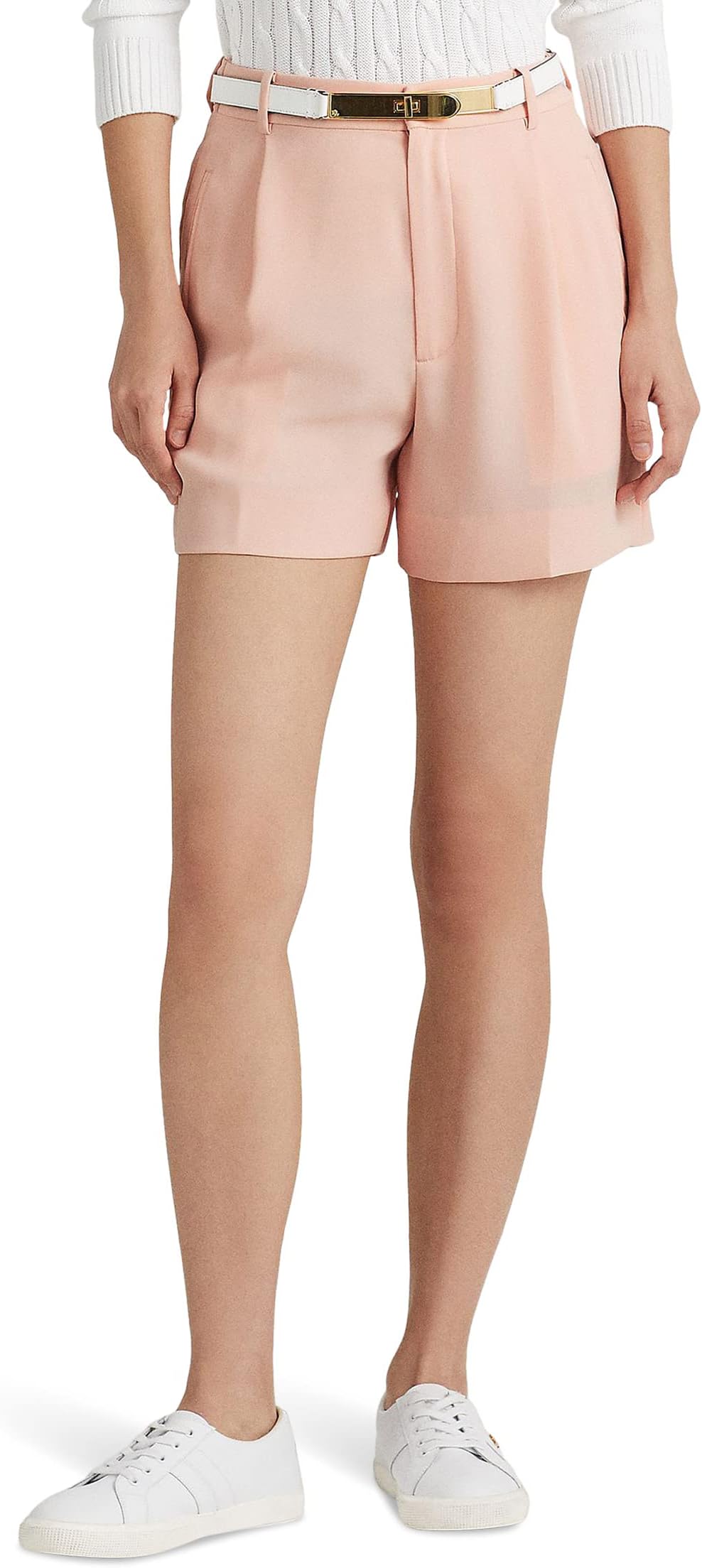Плиссированные шорты из жоржета LAUREN Ralph Lauren, цвет Pale Pink