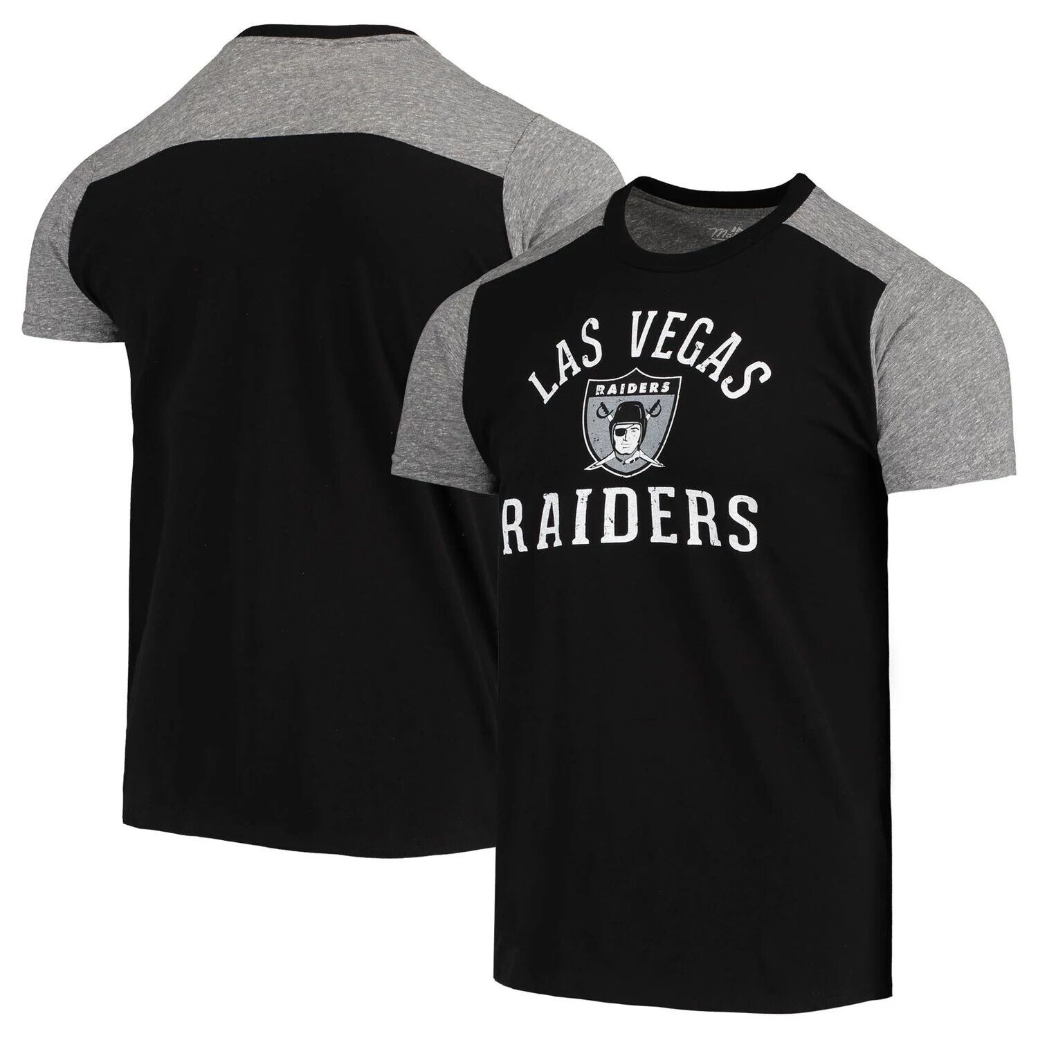 

Мужская черная/серая футболка Majestic Threads Las Vegas Raiders Gridiron Classics Field Goal Slub