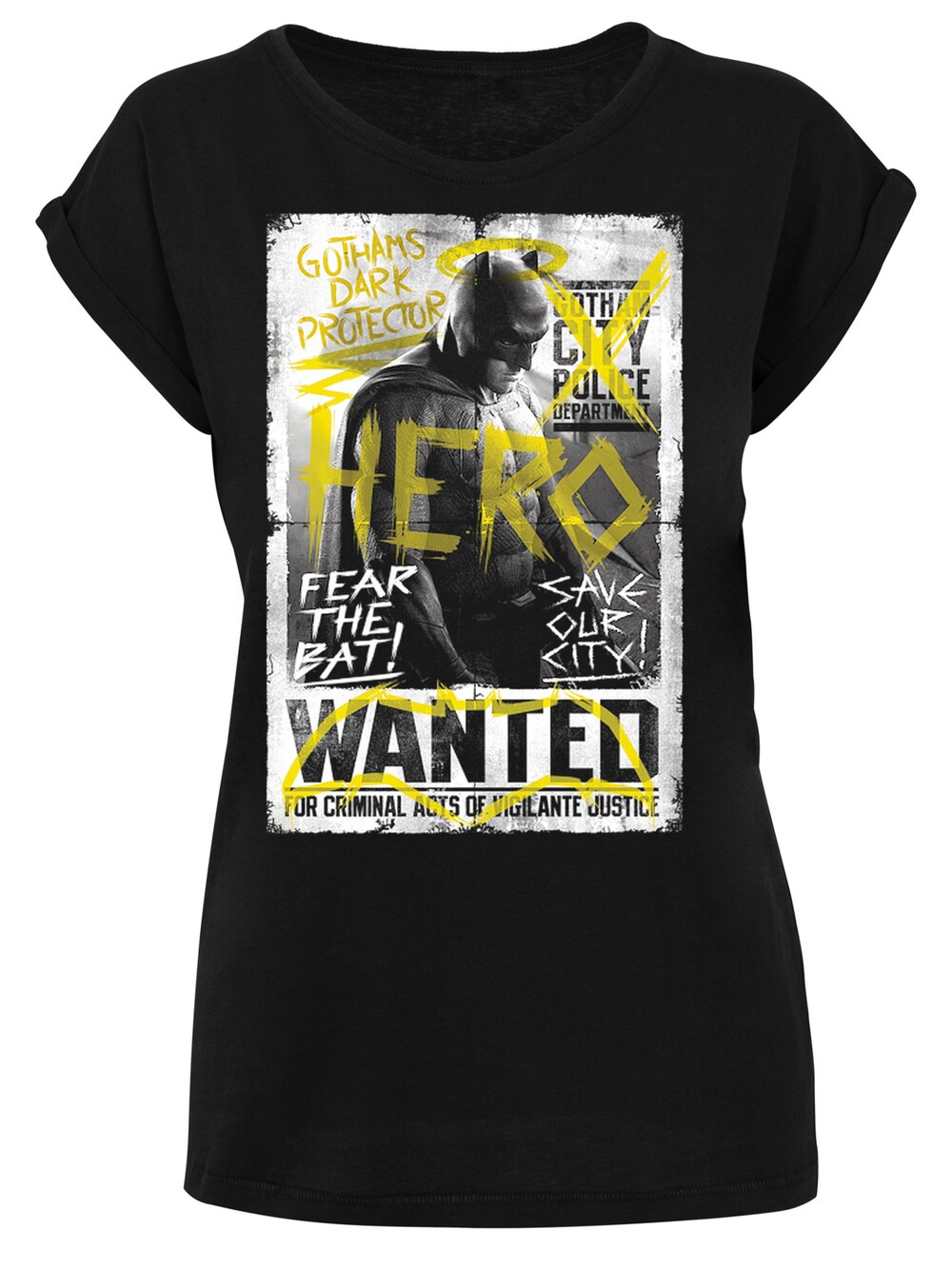 Рубашка F4Nt4Stic Batman V Superman Wanted Poster, черный