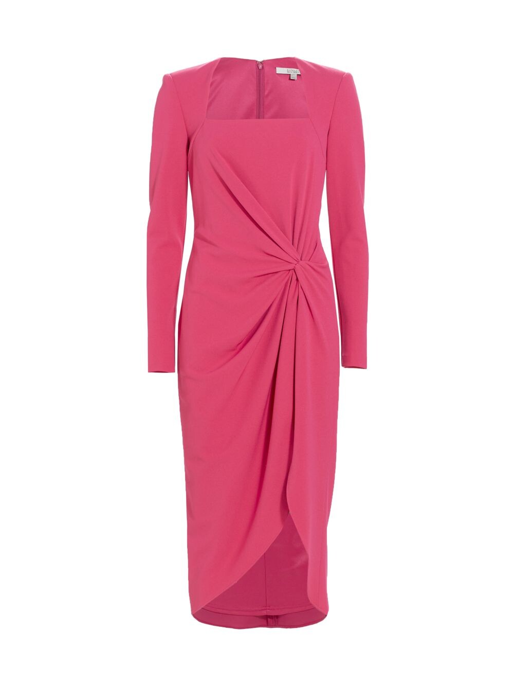 

Платье-миди с боковым поворотом Badgley Mischka, фуксия