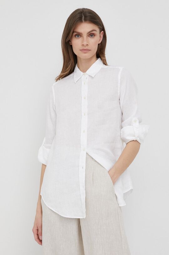 

Льняная рубашка Lauren Ralph Lauren, белый