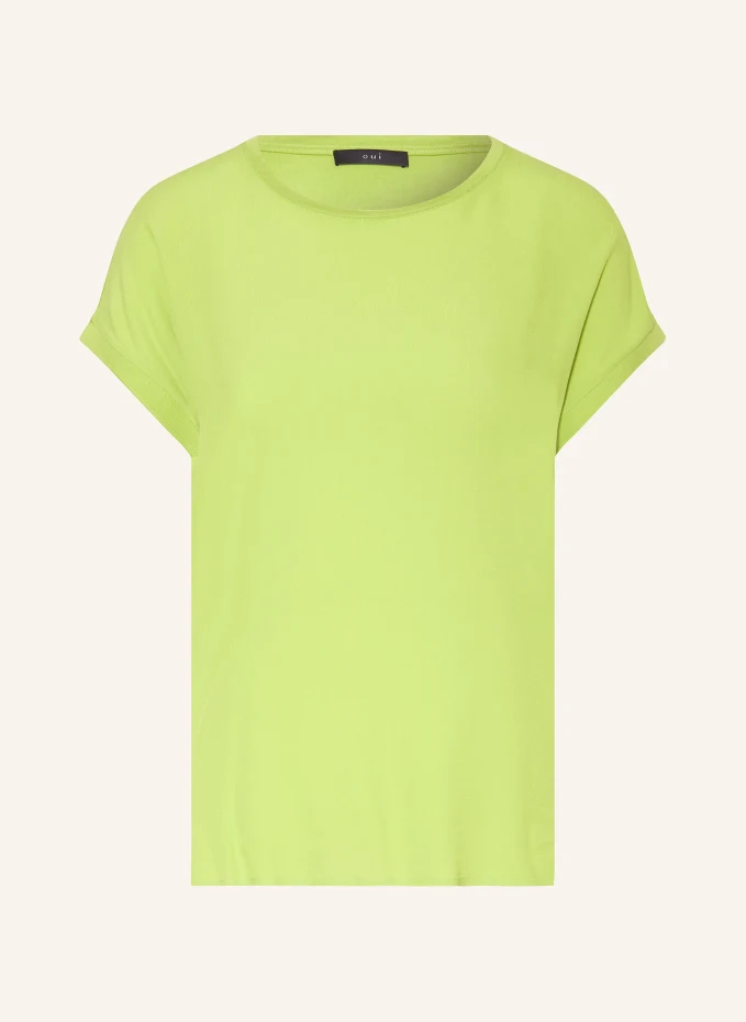 Блузка-рубашка из микса материалов Oui, зеленый