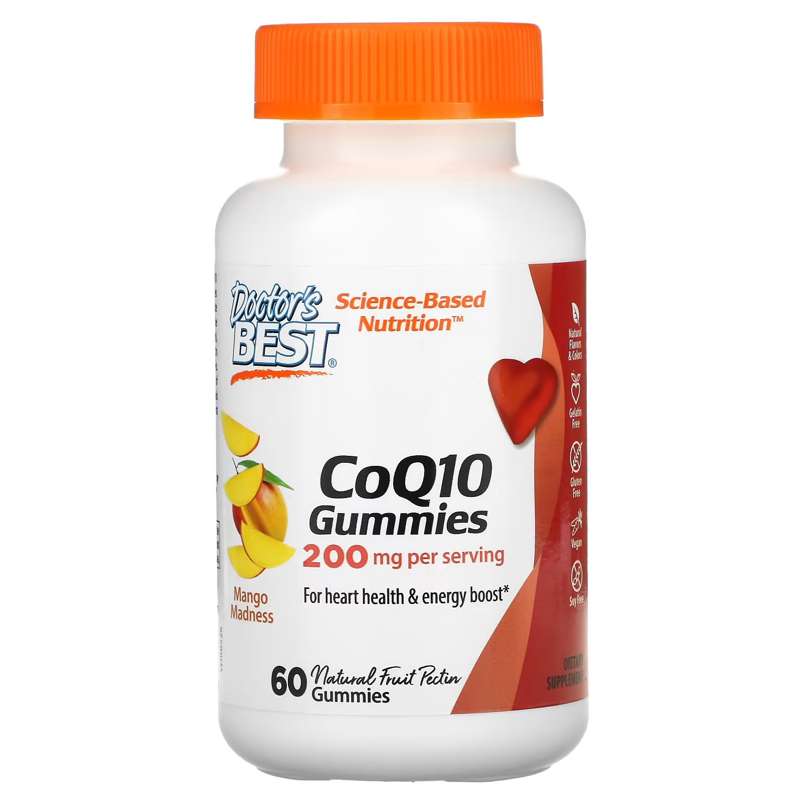 цена Конфеты жевательные Doctor's Best CoQ10 Gummies Mango Madness, 60 штук