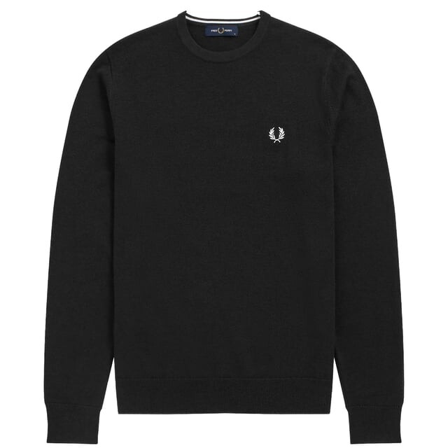 

Классический свитер с круглым вырезом Fred Perry, черный